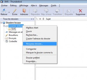 Nouveau dossier Thunderbird Nouveau dossier Thunderbird